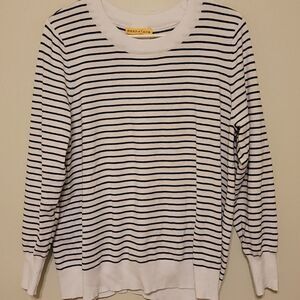 Mesh and lace stripped open back sweater size xl